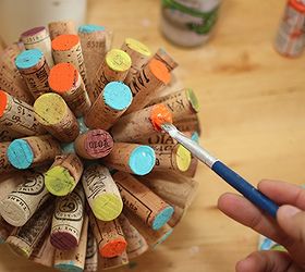 recycled wine cork globe, crafts, repurposing upcycling