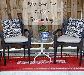 see how i spruced up a dirty shady outdoor space, decks, outdoor living, I love this one as much as my blue and white oudoor Oriental rug What a fun transformation