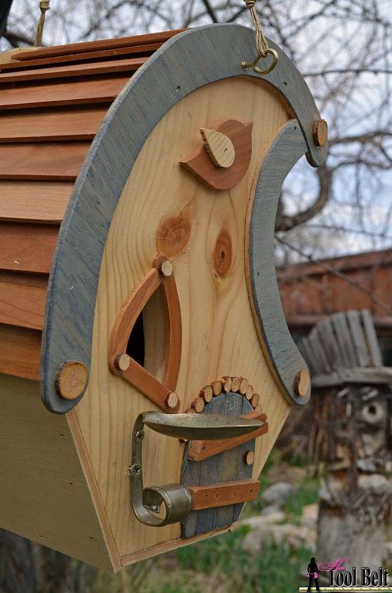 whimsical birdhouse, crafts, outdoor living, repurposing upcycling, woodworking projects