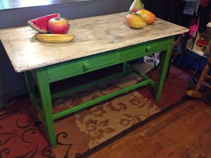 new life as a farm table, painted furniture