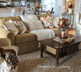2012 fall great room, living room ideas, seasonal holiday decor, Time for Fall pillows