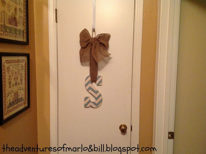 burlap chevron, crafts, home decor, This drab linen closet door now has a fresh new look