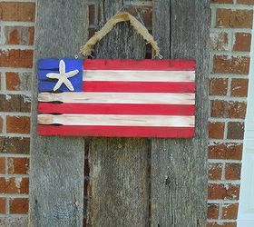 create and build a patriotic flag with paintsticks, crafts, patriotic decor ideas, seasonal holiday decor, build flag to hang at your house for Patriotic holidays or anytime
