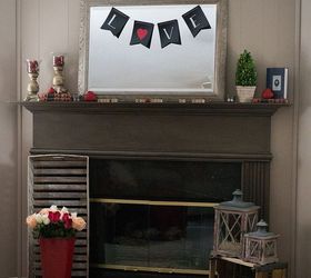 quick and easy chalkboard banner, chalkboard paint, crafts, I used it as part of our simple Valentine s decor