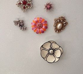 vintage brooch fridge magnets, crafts