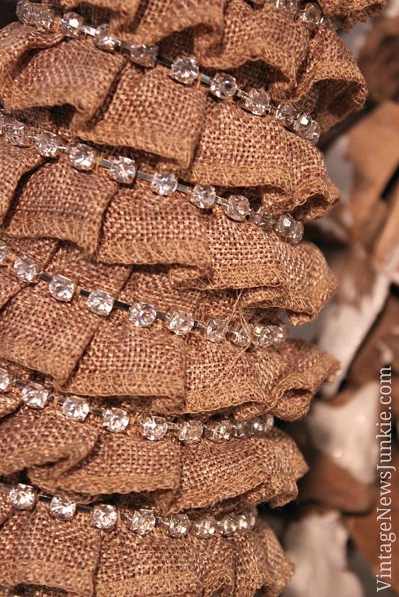 how to make a blingy burlap christmas tree, christmas decorations, seasonal holiday decor, Gotta love that bling Full tutorial is on the blog
