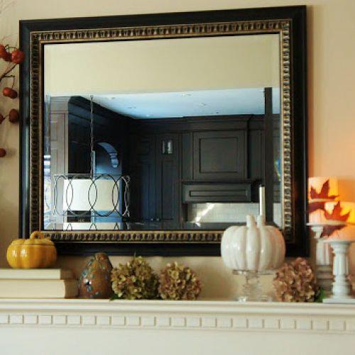 fall mantel, crafts, seasonal holiday decor, Used pumpkins books and frames to complete the look
