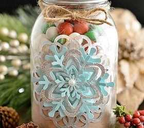 the mason jar project, crafts, mason jars, 2 Christmas Mason Jar Fill it with candy and it makes a stylish Christmas gift