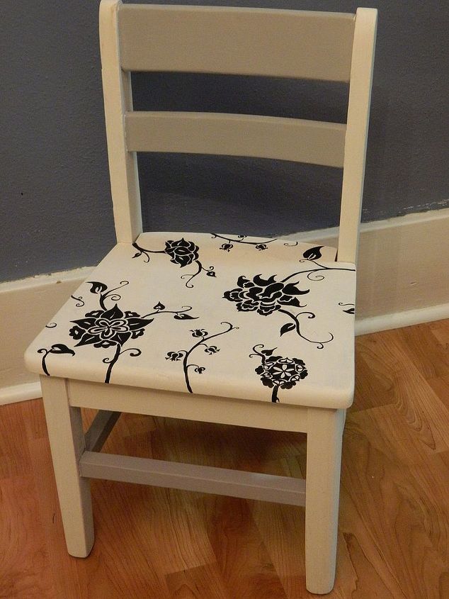 adventures in chalk paint free hand painted child s chair, chalk paint, painted furniture