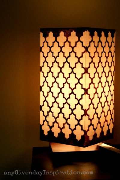 diy stenciled lampshade, crafts