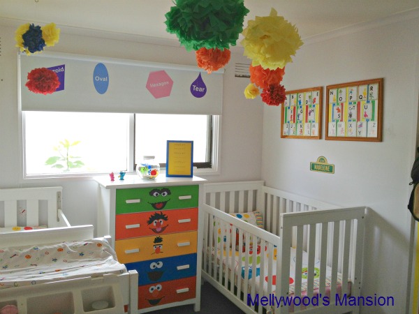 sesame street nursery, bedroom ideas, home decor, Sesame Street Themed nursery for a boy girl shared room