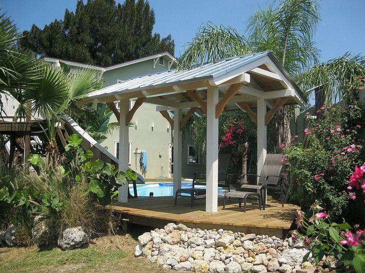before and after, home improvement, landscape, outdoor living, pool designs, Pool pavilion in place