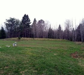 q city folk gone country help, landscape, outdoor living, Back yard with Septic and Mound