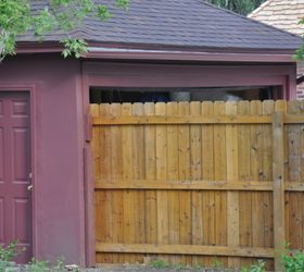 how not to build a fence, doors, fences, outdoor living, Fence INSIDE the garage go figure