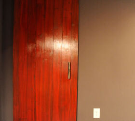 hey guys these are photos of my renovation for cbs better mornings atlanta shoot, home decor, barn door in real red and brown glaze