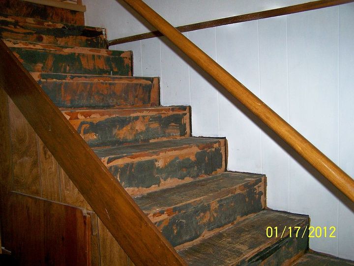 q i took old carpet off basement stairs and now i need advice badly, stairs