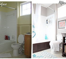 bathroom makeover, bathroom ideas, home improvement, small bathroom ideas, Before and After