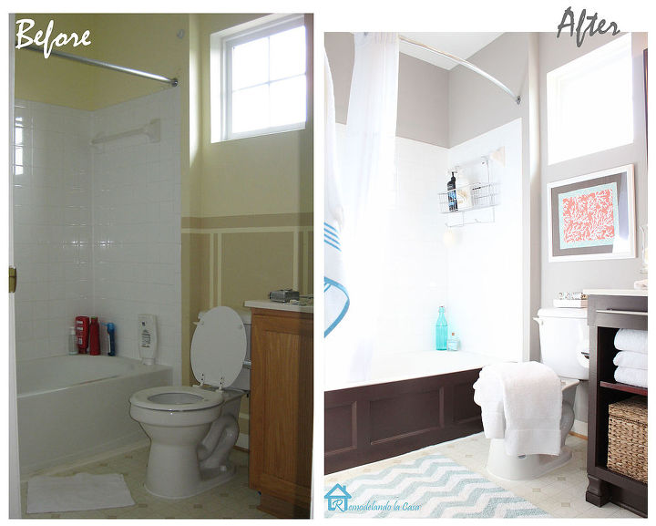 bathroom makeover, bathroom ideas, home improvement, small bathroom ideas, Before and After