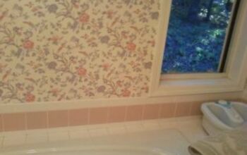 Master bath wallpaper and tub install with tile