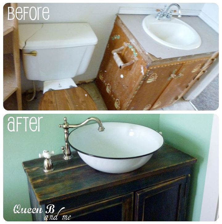 small bathroom remodel on a budget, bathroom ideas, home decor, small bathroom ideas, Sink Before and After