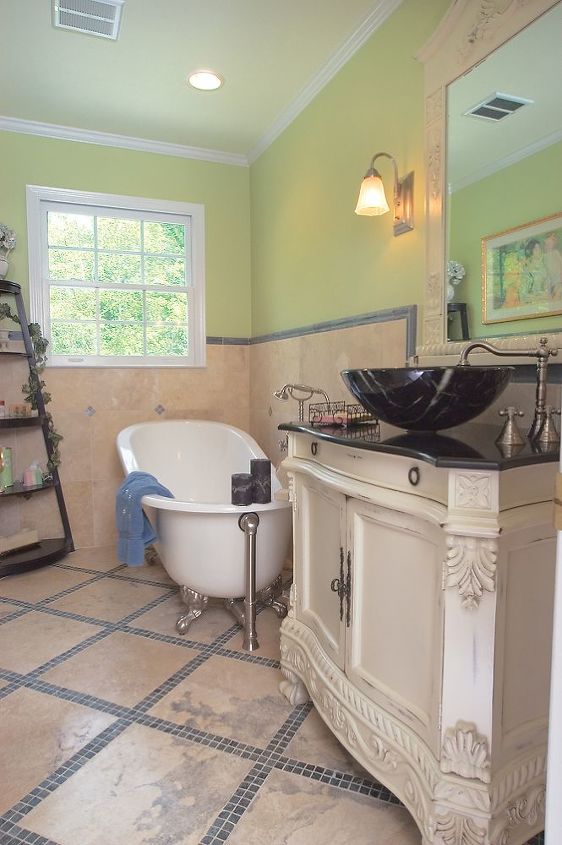 secondary baths can have style too, bathroom ideas, home decor, The Modern Mediterranean Secondary Bath Kennesaw GA