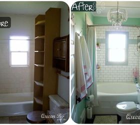 small bathroom remodel on a budget, bathroom ideas, home decor, small bathroom ideas, Bathroom Before and After