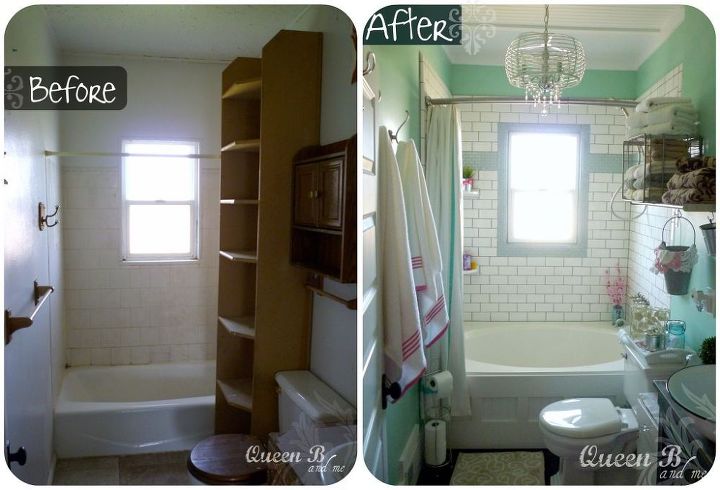 small bathroom remodel on a budget, bathroom ideas, home decor, small bathroom ideas, Bathroom Before and After