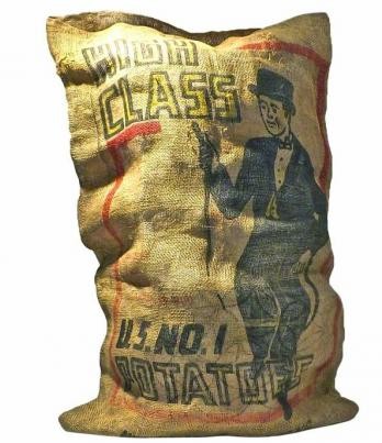 right at home flour grain and vintage potato sacks, home decor, repurposing upcycling, High stepping in high class vintage charm makes this antique potato sack a must have via Second Shout Out
