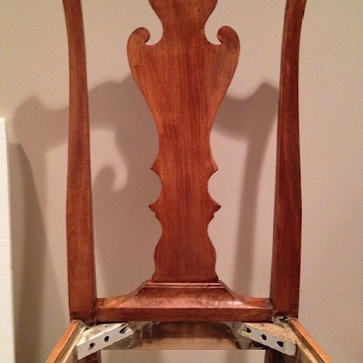 dining room chairs refinishing, painted furniture, chestnut stain
