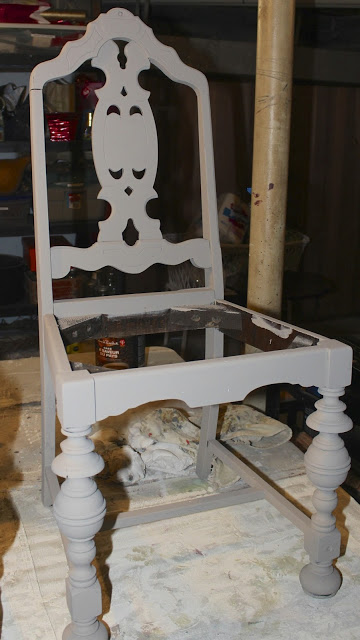 driftwood finish dining chairs, painted furniture, They were painted with a 50 50 mix of Coco and Old White