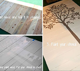 stencil some wood wall art pieces, crafts, Stenciling wood with the Large Fruit Tree stencil