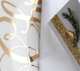 quick easy glitter tape place cards, crafts, seasonal holiday decor, Score and fold your card and add glitter tape and a touch of evergreen