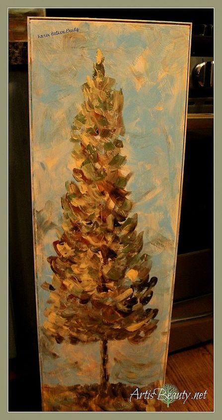 every days a good day when you paint my artwork coventina and more, crafts, home decor, painting, I whipped up what I like to call and Italian AUTUMN tree It reminds me of those old Italian paintings with all the symmetrical tall trees