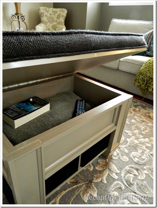 coffee table with storage, cleaning tips, painted furniture, Extra storage on top to hide away all that accumulated clutter