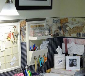 craft space, cleaning tips, closet, craft rooms, painted furniture, Close up of wall hangings Pottery Barn