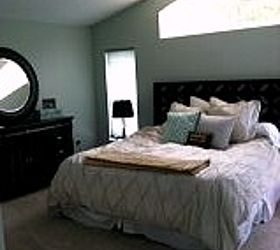 i have an arched window above my bed there is a long window on each side of the bed, bedroom ideas, home decor, painted furniture, windows, bedroom