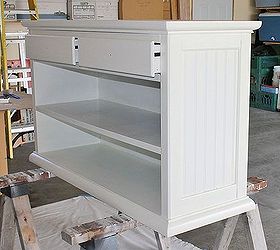country kitchen island bar, diy, how to, kitchen design, kitchen island, painted furniture, woodworking projects, I glued the bead board into the insets