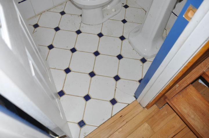 small bath flooring project, flooring, tile flooring, tiling, this room needs some help