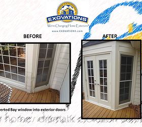 if you have a bay window and you think you are stuck with it think again, doors, patio, BEFORE and AFTER