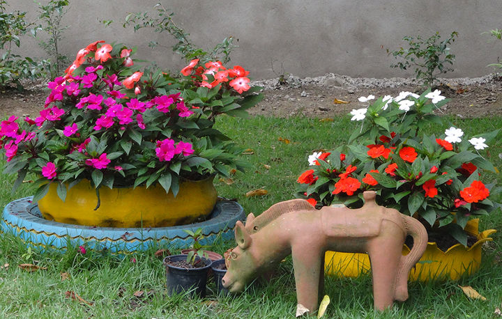 recycled tires, gardening, repurposing upcycling