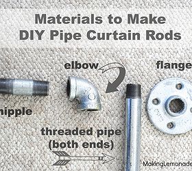 finding style in the plumbing aisle industrial pipe curtain rods, diy, home decor, how to, repurposing upcycling