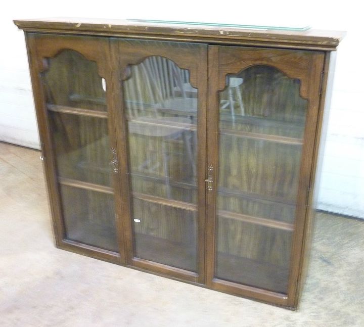 faux mantel from an old china hutch