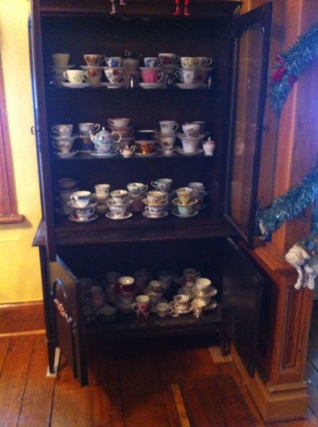 updating a china cabinet, painted furniture, China cabinet before dark