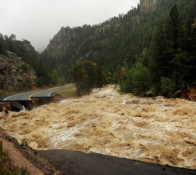 the floods in colorado, big water little road