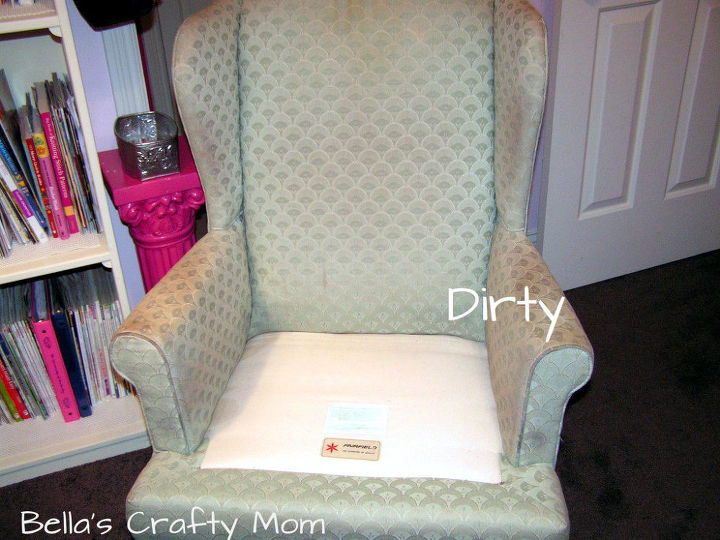 painted upholstery pink chair, painted furniture, reupholster, Before