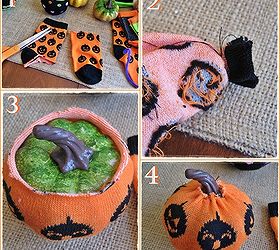 easy halloween sock pumpkins a fun project using halloween socks from the dollar, crafts, halloween decorations, home decor, seasonal holiday decor, Full tutorial on my blog