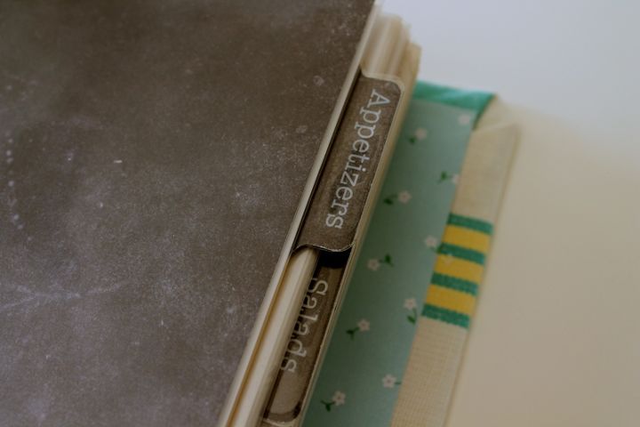 organize your old recipe clippings, organizing, Custom tabs created with a tab punch