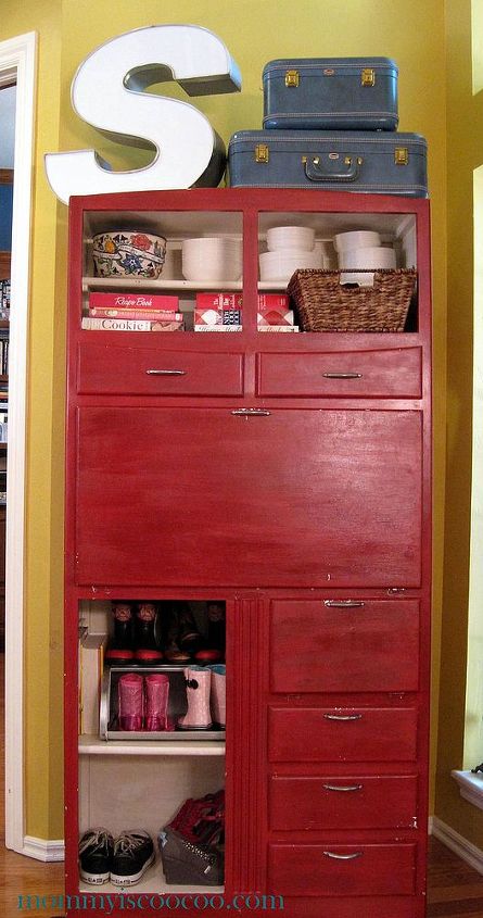 how i used an old bakers cabinet to get my family organized, kitchen cabinets, organizing, Vintage Baker s Cabinet