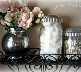 squeeze a little storage out of a tiny bathroom, bathroom ideas, home decor, storage ideas, Canning Jar jello mold makes pretty storage