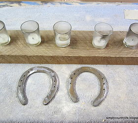 repurpose horseshoes and wood into a rustic country candle holder, crafts, repurposing upcycling, before